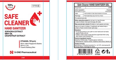 0 Safe Cleaner Hand Sanitizer Gel 2ml Label